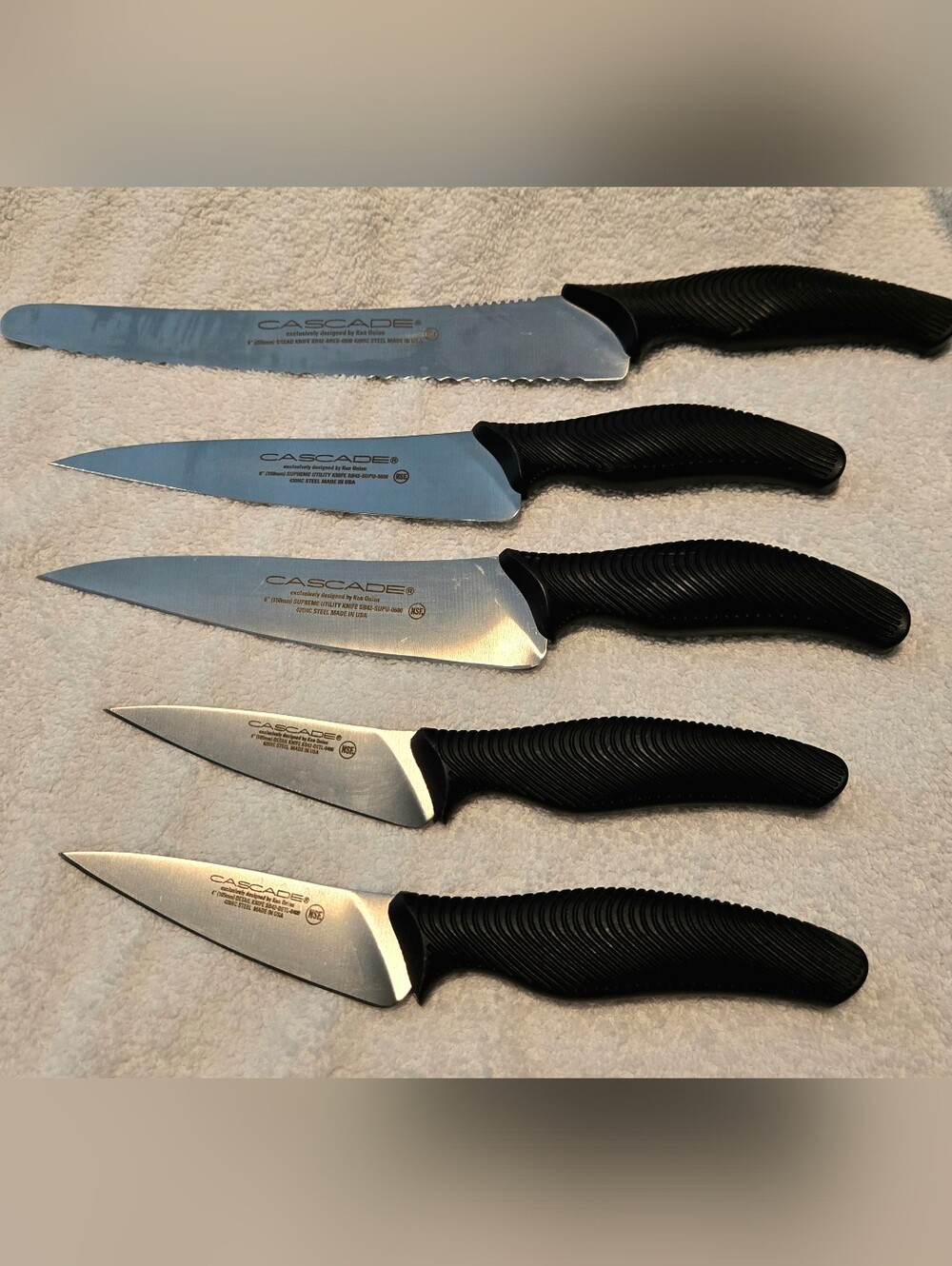 Cascade 5-Piece Black Handle Knife Set